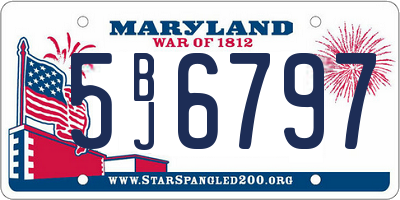 MD license plate 5BJ6797
