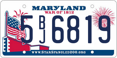 MD license plate 5BJ6819