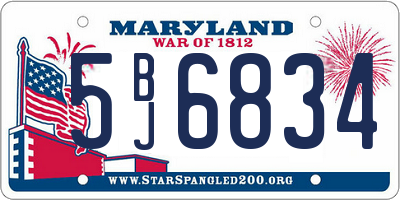 MD license plate 5BJ6834