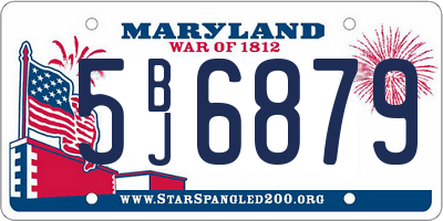 MD license plate 5BJ6879