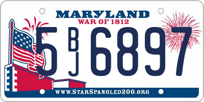 MD license plate 5BJ6897