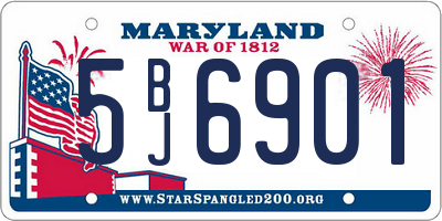 MD license plate 5BJ6901