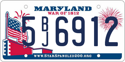 MD license plate 5BJ6912
