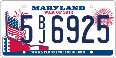 MD license plate 5BJ6925