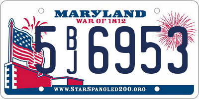 MD license plate 5BJ6953