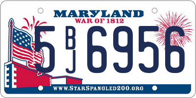 MD license plate 5BJ6956