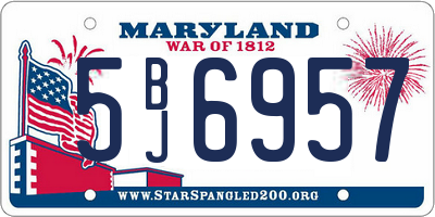 MD license plate 5BJ6957