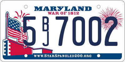 MD license plate 5BJ7002