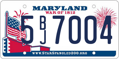 MD license plate 5BJ7004