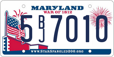 MD license plate 5BJ7010