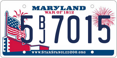 MD license plate 5BJ7015
