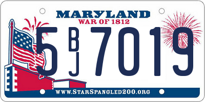 MD license plate 5BJ7019