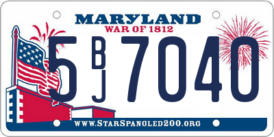 MD license plate 5BJ7040