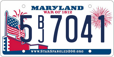MD license plate 5BJ7041