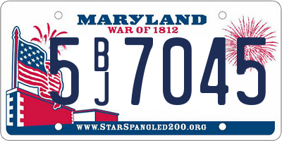 MD license plate 5BJ7045