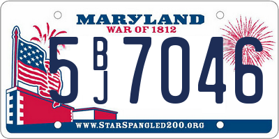 MD license plate 5BJ7046