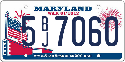 MD license plate 5BJ7060