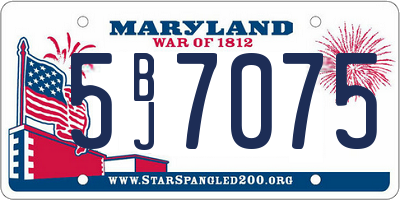 MD license plate 5BJ7075