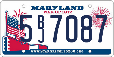 MD license plate 5BJ7087
