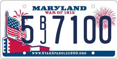 MD license plate 5BJ7100
