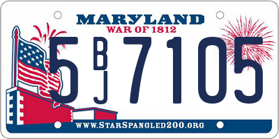MD license plate 5BJ7105