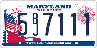 MD license plate 5BJ7111