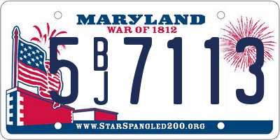 MD license plate 5BJ7113