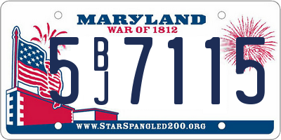 MD license plate 5BJ7115