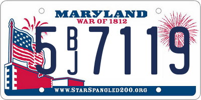 MD license plate 5BJ7119