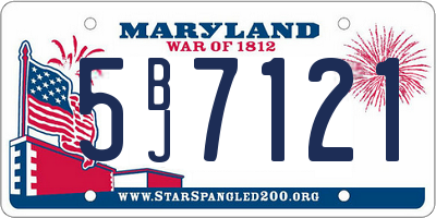 MD license plate 5BJ7121