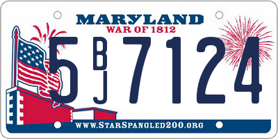 MD license plate 5BJ7124