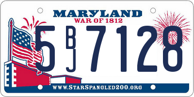 MD license plate 5BJ7128