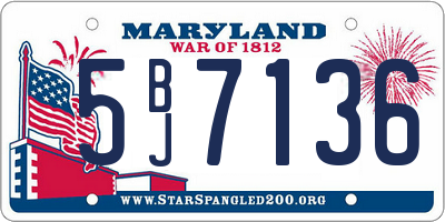 MD license plate 5BJ7136