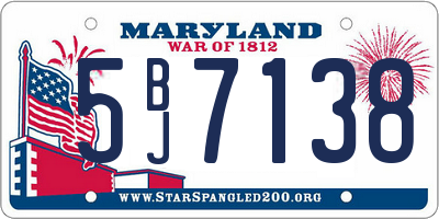 MD license plate 5BJ7138
