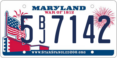 MD license plate 5BJ7142