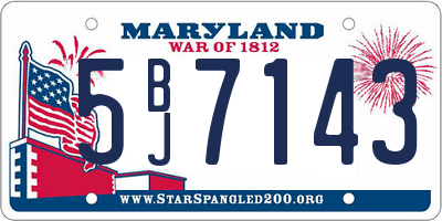 MD license plate 5BJ7143
