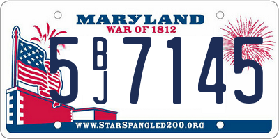 MD license plate 5BJ7145