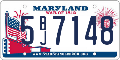 MD license plate 5BJ7148