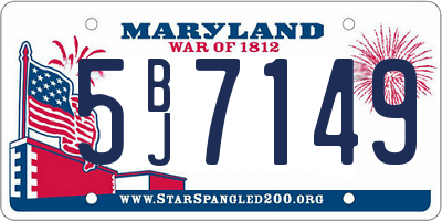 MD license plate 5BJ7149
