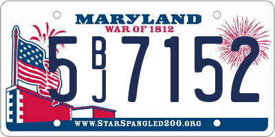 MD license plate 5BJ7152