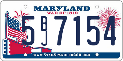 MD license plate 5BJ7154