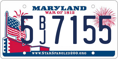 MD license plate 5BJ7155