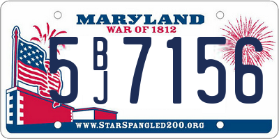 MD license plate 5BJ7156