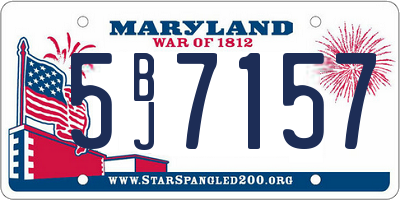 MD license plate 5BJ7157