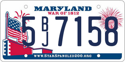 MD license plate 5BJ7158