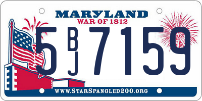 MD license plate 5BJ7159