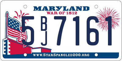 MD license plate 5BJ7161