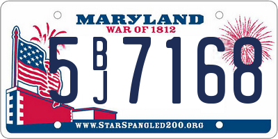 MD license plate 5BJ7168