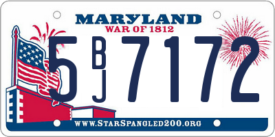 MD license plate 5BJ7172