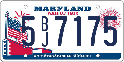 MD license plate 5BJ7175